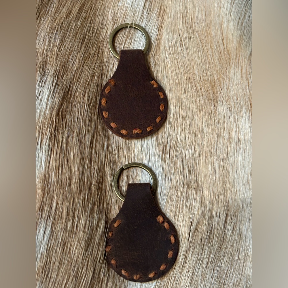 Custom Made Leather Keychain: Monogram Available - Picture 2 of 3